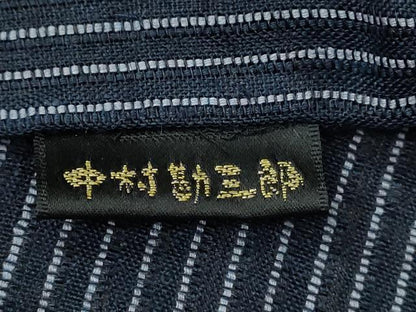 平和屋着物＊夏物 男性 中村勘三郎 小千谷ちぢみ 縞 麻 逸品 未使用 CABB2327ze