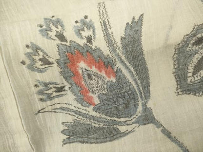 平和屋着物＊夏物 小千谷ちぢみ 更紗花唐草文 麻 逸品 CABB2328ze