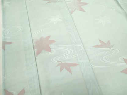 平和屋着物＊夏物 小紋 紗 流水楓文 正絹 逸品 未使用 CABB2330ze