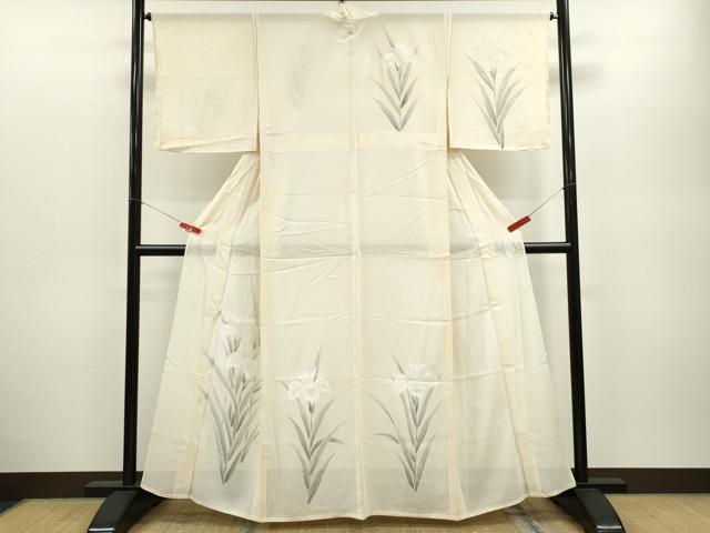 平和屋着物＊夏物 訪問着 絽 手描き 燕子花 正絹 逸品 CABB2331ze