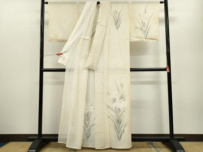 平和屋着物＊夏物 訪問着 絽 手描き 燕子花 正絹 逸品 CABB2331ze