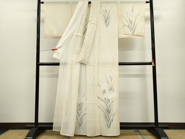 平和屋着物＊夏物 訪問着 絽 手描き 燕子花 正絹 逸品 CABB2331ze
