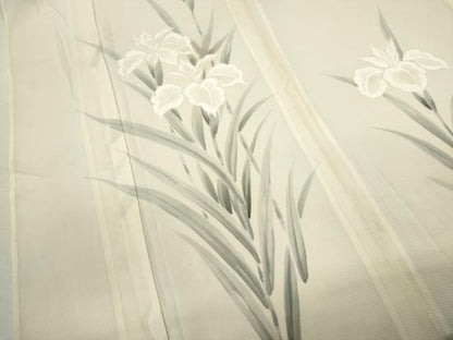 平和屋着物＊夏物 訪問着 絽 手描き 燕子花 正絹 逸品 CABB2331ze