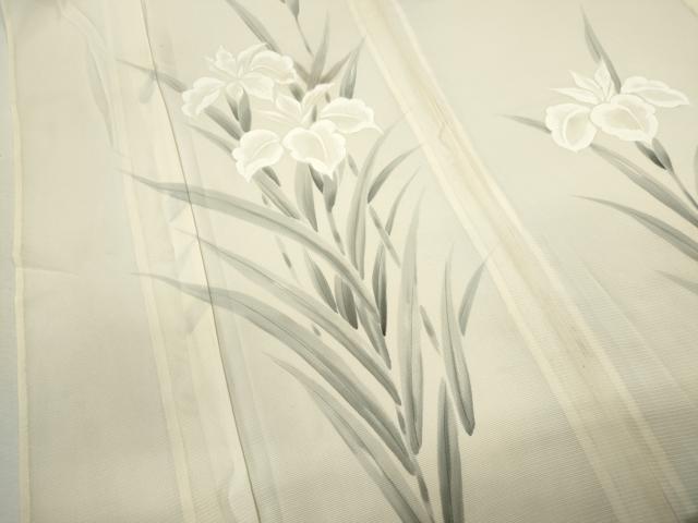 平和屋着物＊夏物 訪問着 絽 手描き 燕子花 正絹 逸品 CABB2331ze