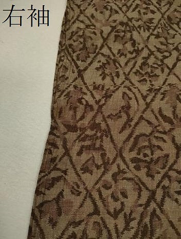 平和屋着物＊夏物 小千谷ちぢみ 菱草花文 麻 逸品 CABB2333ze