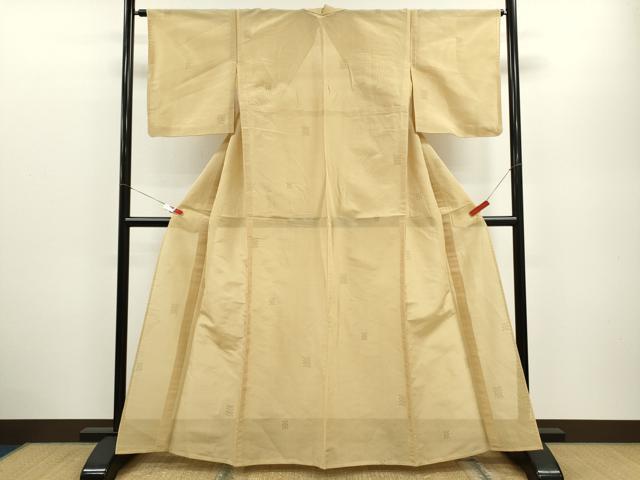 平和屋着物＊夏物 小紋 縦絽 十字絣 正絹 逸品 CABB2334ze