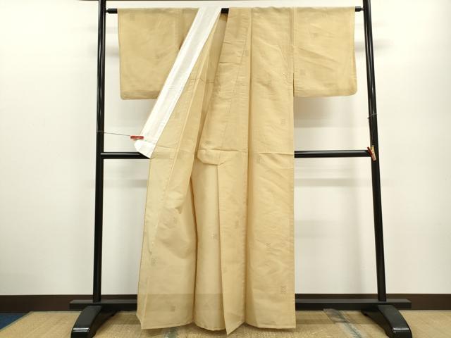 平和屋着物＊夏物 小紋 縦絽 十字絣 正絹 逸品 CABB2334ze