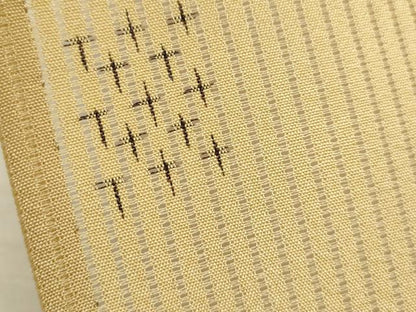 平和屋着物＊夏物 小紋 縦絽 十字絣 正絹 逸品 CABB2334ze