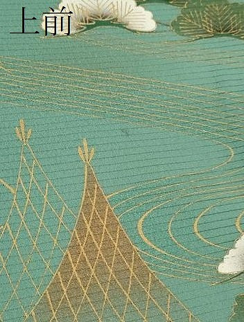 平和屋着物＊夏物　訪問着　絽　松竹梅流水飛鶴文　金彩　洗える着物　CABB2338ze