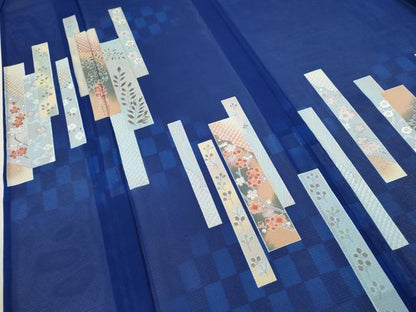 平和屋着物＊夏物 訪問着 絽 短冊草花文 金彩 洗える着物 CABB2341ze