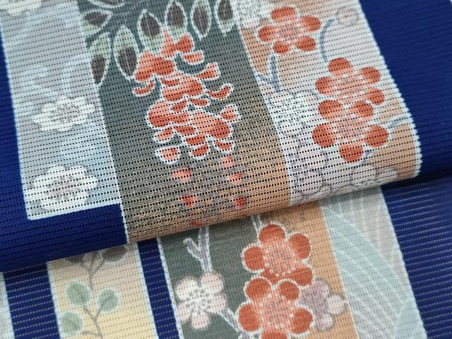 平和屋着物＊夏物 訪問着 絽 短冊草花文 金彩 洗える着物 CABB2341ze