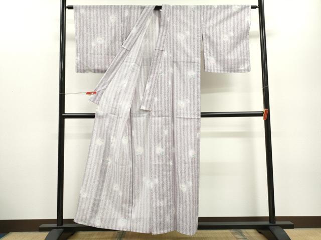 平和屋着物＊夏物 小紋 絽 蛍暈し 枝花文 たたき染め 洗える着物 未使用 CABB2342ze
