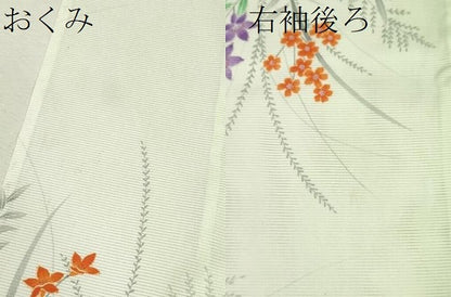 平和屋着物＊夏物 小紋 絽 草花文 暈し染め 洗える着物 CABB2344ze