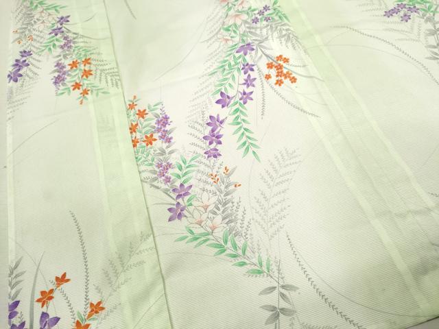 平和屋着物＊夏物 小紋 絽 草花文 暈し染め 洗える着物 CABB2344ze