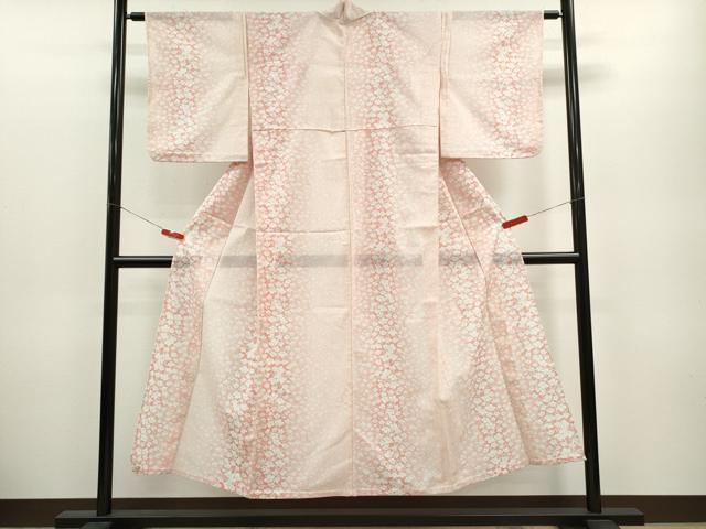 平和屋着物＊夏物 小紋 絽 草花尽くし 暈し染め 洗える着物 CABB2346ze
