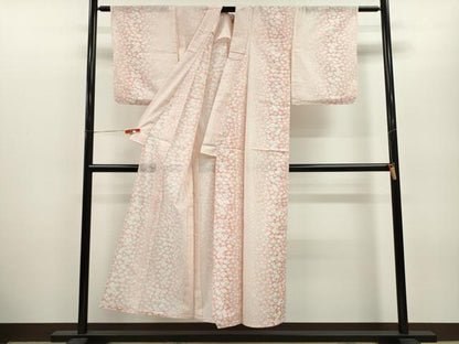 平和屋着物＊夏物 小紋 絽 草花尽くし 暈し染め 洗える着物 CABB2346ze