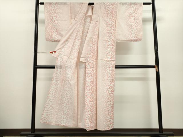 平和屋着物＊夏物 小紋 絽 草花尽くし 暈し染め 洗える着物 CABB2346ze