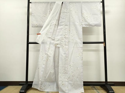 平和屋着物＊夏物 小紋 絽 花唐草文 やまと謹製 洗える着物 CABB2348ze
