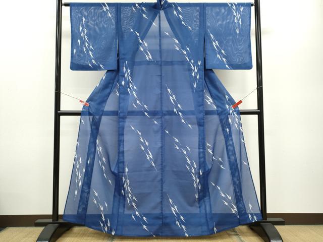 平和屋着物＊夏物 小紋 絽 草花文 洗える着物 CABB2349ze