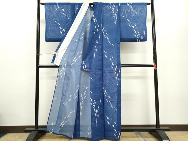 平和屋着物＊夏物 小紋 絽 草花文 洗える着物 CABB2349ze