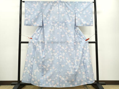 平和屋着物＊夏物 小紋 絽 撫子 洗える着物 CABB2356ze