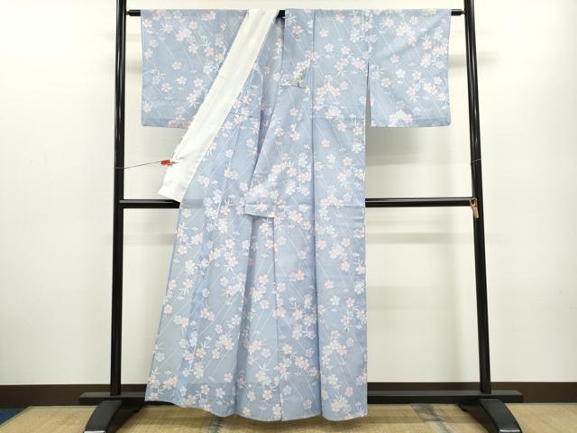 平和屋着物＊夏物 小紋 絽 撫子 洗える着物 CABB2356ze