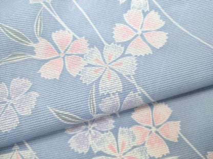 平和屋着物＊夏物 小紋 絽 撫子 洗える着物 CABB2356ze