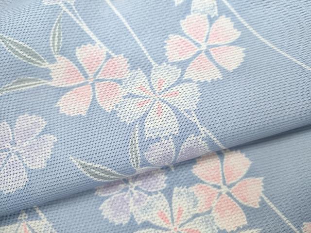 平和屋着物＊夏物 小紋 絽 撫子 洗える着物 CABB2356ze