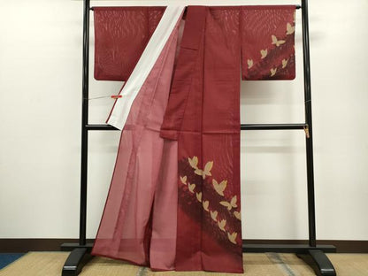 平和屋着物＊夏物　訪問着　絽　舞蝶文　たたき染め　洗える着物　CABB2359ze