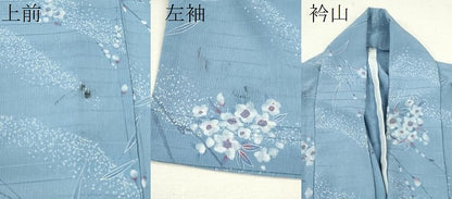 平和屋着物＊夏物 小紋 絽 枝花文 洗える着物 CABB2367ze