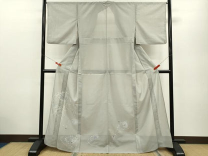 平和屋着物＊夏物 訪問着 絽 蛍暈し 舞花文 金彩 洗える着物 CABB2369ze