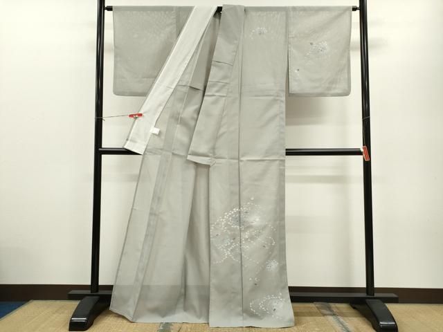 平和屋着物＊夏物 訪問着 絽 蛍暈し 舞花文 金彩 洗える着物 CABB2369ze