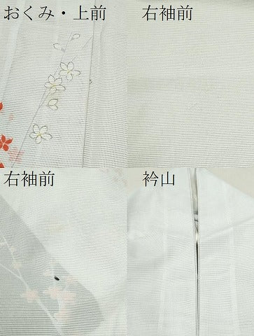 平和屋着物＊夏物 訪問着 絽 枝花文 洗える着物 CABB2373ze