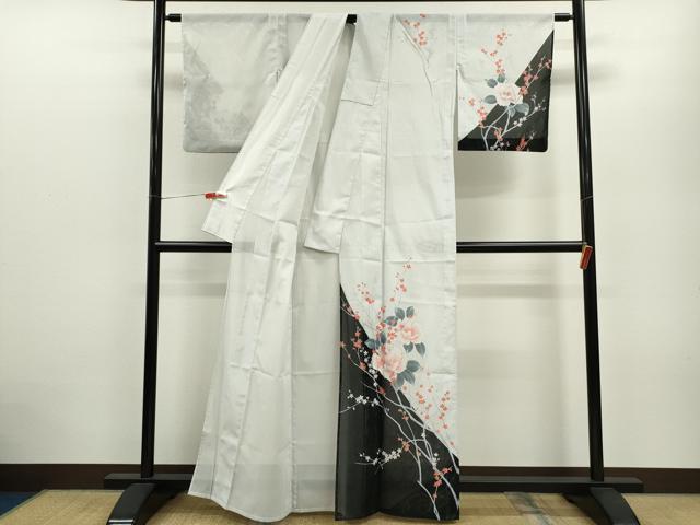 平和屋着物＊夏物 訪問着 絽 枝花文 洗える着物 CABB2373ze