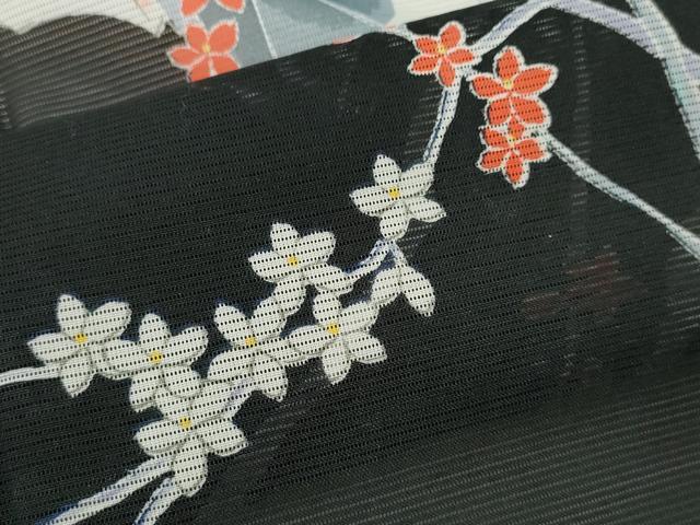平和屋着物＊夏物 訪問着 絽 枝花文 洗える着物 CABB2373ze