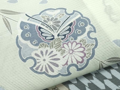 平和屋着物＊夏物 訪問着 絽 雪輪吉祥草花文 洗える着物 CABB2374ze