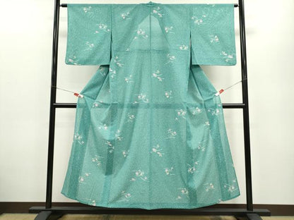 平和屋着物＊夏物 小紋 絽 吹き寄せ文 たたき染め 洗える着物 CABB2375ze