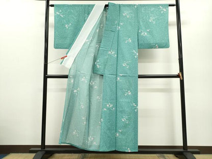 平和屋着物＊夏物 小紋 絽 吹き寄せ文 たたき染め 洗える着物 CABB2375ze