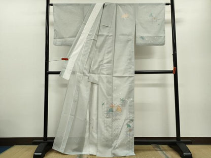 平和屋着物＊夏物　小紋　紗　吉祥文　金糸　正絹　逸品　未使用　CABB2377ze