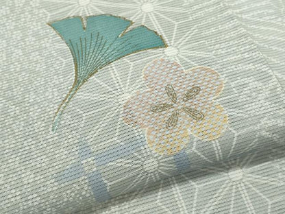 平和屋着物＊夏物　小紋　紗　吉祥文　金糸　正絹　逸品　未使用　CABB2377ze