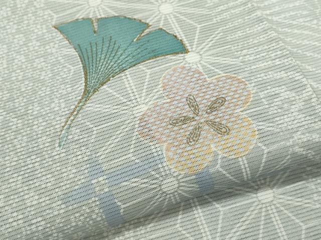 平和屋着物＊夏物　小紋　紗　吉祥文　金糸　正絹　逸品　未使用　CABB2377ze
