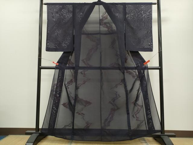平和屋着物＊夏物 色無地 縦絽 露芝紋紗 秘色色 大丸扱い 正絹 逸品 CABB2378ze