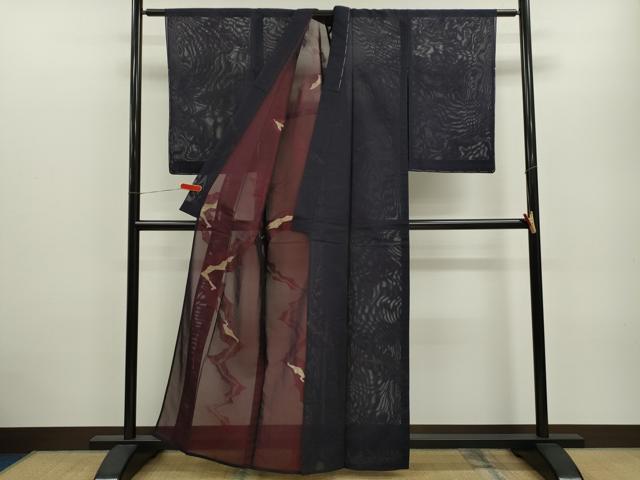 平和屋着物＊夏物 色無地 縦絽 露芝紋紗 秘色色 大丸扱い 正絹 逸品 CABB2378ze