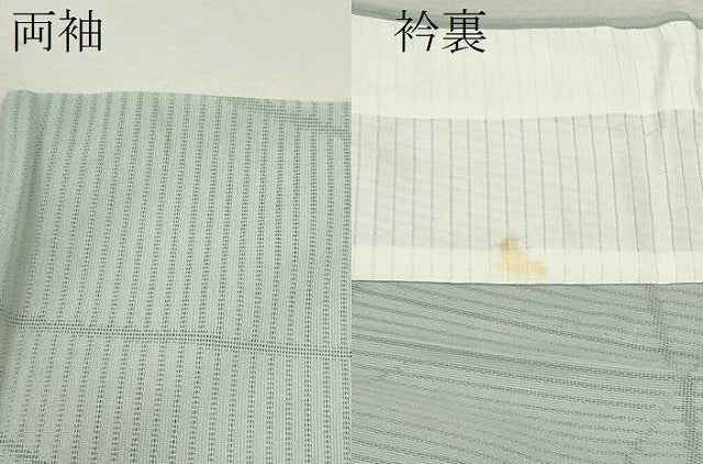 平和屋着物＊夏物 色無地 縦絽 露芝紋紗 秘色色 大丸扱い 正絹 逸品 CABB2379ze