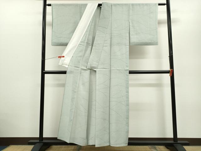 平和屋着物＊夏物 色無地 縦絽 露芝紋紗 秘色色 大丸扱い 正絹 逸品 CABB2379ze