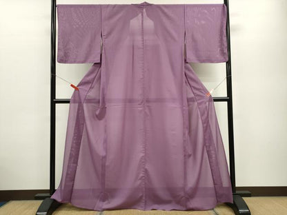 平和屋着物＊夏物 色無地 絽 京紫色 洗える着物 CABB2381ze