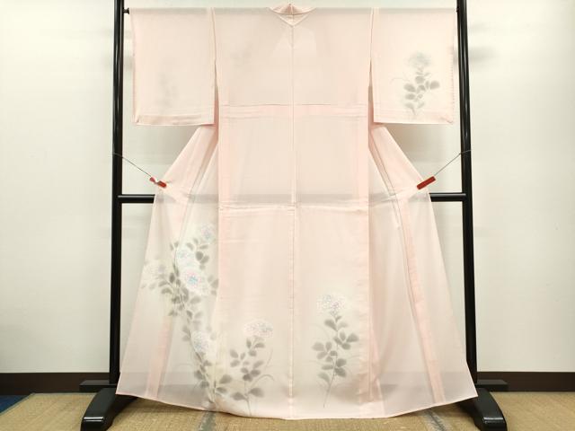 平和屋着物＊夏物　訪問着　絽　手描き　紫陽花　暈し染め　正絹　逸品　CABB2382ze 平和屋着物＊夏物 訪問着 絽 手描き 紫陽花 暈し染め 正絹 逸品 CABB2382ze