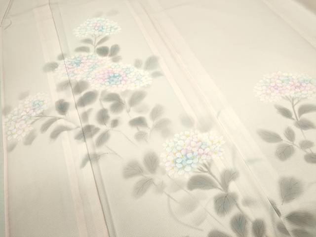 平和屋着物＊夏物　訪問着　絽　手描き　紫陽花　暈し染め　正絹　逸品　CABB2382ze 平和屋着物＊夏物 訪問着 絽 手描き 紫陽花 暈し染め 正絹 逸品