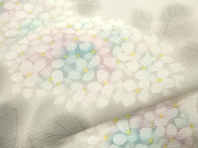 平和屋着物＊夏物 訪問着 絽 手描き 紫陽花 暈し染め 正絹 逸品 CABB2382ze