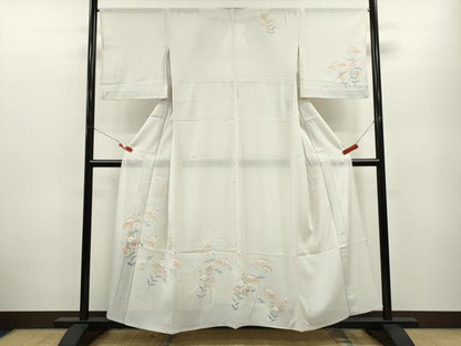 平和屋着物＊夏物 訪問着 絽 雀 草花文 金彩 正絹 逸品 CABB2386ze